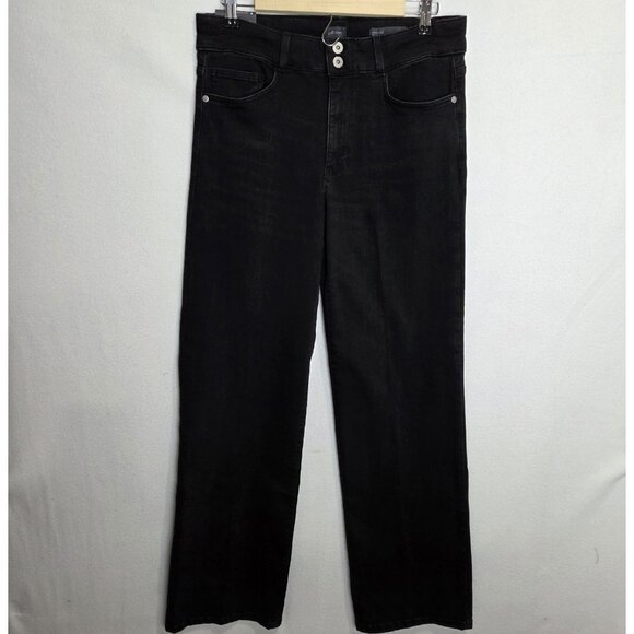 J. Jill Womens 8 Jeans Full Wide Leg High Waist Basalt Regular Casual Stretch - Picture 2 of 12